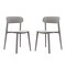 Flash Furniture Dover Stacking Patio Chairs w/Curved Backrests, All-Weather Resin Chairs in Gray, 2PK 2-DHF-340-APP-GRY-GG - alternate 1