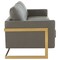 Leisuremod Lincoln Upholstered Leather Sofa with Gold Frame, Grey LA83GR-L - alternate 6