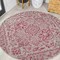 Jonathan Y Estrella Bohemian Medallion Textured Weave Light Gray/Fuchsia 5 ft Round Indoor/Outdoor Area Rug SMB105F-5R - alternate 1