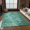Homeroots 9' X 12' Teal Blue Ikat Washable Indoor Outdoor Area Rug 577005 - alternate 9