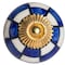 Homeroots Set of Twelve Blue White And Gold Geometric Ceramic Drawer Pull Knobs, 12PK 321667 - alternate 1