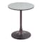 Homeroots 24" Gray and Bronze Wood and Steel Pedestal Base Round Top Dining Table 572243 - alternate 8