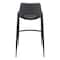 Homeroots Set of Two 30" Black Faux Leather And Steel Low Back Bar Height Bar Chairs 555667 - alternate 9
