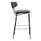 Homeroots Set of Two 26" Black Faux Leather and Steel Low Back Counter Height Bar Chairs, 2PK 555734 - alternate 6