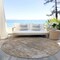 Homeroots 8' Beige And Taupe Round Abstract Washable Indoor Outdoor Area Rug 615496 - alternate 7