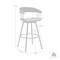 Armen Living Athena 27in Swivel Black Wood Counter Stool in Blue Fabric with Black Metal LCATBABLKBLU26 - alternate 8