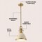 Jonathan Y Homer 10" 1-Light Modern Industrial Metal LED Dome Pendant, Almond/Brass Gold JYL9535F - alternate 9