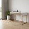 Homeroots 47" White and Gold Wood and Metal Writing Desk With Two Drawers 543788 - alternate 8