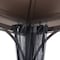 Sunjoy 10 ft. x 12 ft. Black and Brown Steel Gazebo with 2-tier Hip Roof Hardtop A102009100 - alternate 7