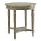 Homeroots 24" Light Slate Gray Solid Wood Round End Table With Shelf 286348 - alternate 3