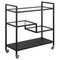 Homeroots Black Steel And Glass Rolling Bar Cart 530463 - alternate 8