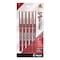 Pilot Precise V5 Rollerball Pen, Stick, Extra-Fine 0.5 mm, Red Ink, Red/Clear Barrel, 5PK 26012 - alternate 1