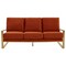 Leisuremod Jefferson Contemporary Velvet Sofa with Gold Frame, Orange JAG77OR - alternate 6