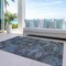Homeroots 5' X 8' Teal Blue And Charcoal Floral Washable Indoor Outdoor Area Rug 604163 - alternate 9