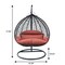 Leisuremod Teardrop Hanging Swing Chair with Stainless Steel Stand, 440 lb Capacity, Weatherproof RSCBL-57DOR - alternate 8