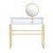 Homeroots 41" White And Gold Faux Marble and Steel Vanity Table with Mirror 568240 - alternate 9