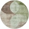 Homeroots 8' Artichoke Green Brown And Beige Round Geometric Washable Indoor Outdoor Area Rug 604901 - alternate 9