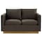 Leisuremod Nervo Upholstered Velvet Loveseat with Gold Frame, Dark Grey NS55DGR - alternate 6