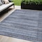 Homeroots 5' X 8' Blue And Charcoal Striped Washable Indoor Outdoor Area Rug 631486 - alternate 1
