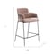 Homeroots Set of Two 26" Brown and Black Faux Shearling and Steel Counter Height Bar Chairs, 2PK 564993 - alternate 6