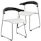 Leisuremod Lyra Collection Modern Chair in Black back and White Seat, 2PK LCBL-41OW2 - alternate 1