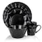 Elama Retro Chic 16-Piece Glazed Dinnerware Set in Black ELM-RETROCHIC-BLACK - alternate 10