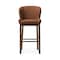 Homeroots 31" Brown Fabric and Solid Wood Bar Height Bar Chair 632483 - alternate 7