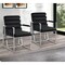 Homeroots Set of Two Tufted Black And Silver Metallic Upholstered Velvet Dining Arm Chairs 545054 - alternate 1