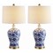 Jonathan Y Jennifer 25.75" Ceramic/Metal LED Table Lamp, Blue/White, 2PK JYL1073A-SET2 - alternate 1