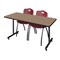 Regency Kobe T-Base Training Seminar Table W/ 2 M Stack Chairs, 72 in W, 30 in L, Noble Oak MKTRCT7230NO47BY - alternate 1