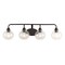 Jonathan Y Sandrine 36" 4-Light Iron/Seeded Glass Cottage Rustic LED Vanity Light, Oil Rubbed Bronze JYL7529A - alternate 1
