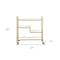 Homeroots Brass Steel And Glass Rolling Bar Cart 530450 - alternate 8