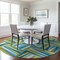 Homeroots 8' Teal Blue Green And Ivory Round Geometric Washable Indoor Outdoor Area Rug 598306 - alternate 6