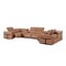 Homeroots Chestnut Italian Leather Power Reclining U Shaped Eight Piece Sectional With Console 634670 - alternate 14
