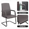 Leisuremod Evander Office Chair in Upholstered Leather and Iron Frame, Grey EGO23GRL - alternate 6