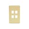 Hubbell 1-Gang 4-Port Keystone Wallplate, Telco Ivory IFP14TI - alternate 2