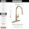 Delta Nicoli Single Handle Pull-Down Kitchen Faucet, 11.06 in, Champagne Bronze 19867LF-CZ - alternate 6
