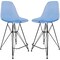 Leisuremod Cresco Acrylic Barstool - Modern ABS Plastic Counter Stool with Steel Legs & Footrest, 2PK CRBL-30TBU2 - alternate 1