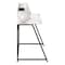 Homeroots 47" White and Black Wood and Metal Sled Computer Desk 489856 - alternate 10