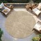 Homeroots 8' Beige And Ivory Round Geometric Washable Indoor Outdoor Area Rug 614055 - alternate 8