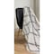 Homeroots 60" X 50" Cream Woven Cotton Geometric Throw Blanket with Fringe 516539 - alternate 5