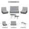 Deko Living 5 Piece Gray Outdoor Compressed Foam Loveseat Sofa Chairs and Table Set COP30019 - alternate 7