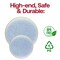 Smarty Had A Party 10.25" Clear Blue with Gold Rim Hammered Glass Disposable Plastic Dinner Plates, 120PK 8860-BG-CASE - alternate 8