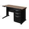 Regency Fusion Teachers Desk W/ Single Pedestal Drawer Unit, 48 in W X Wood, Metal, Noble Oak MSP4824NO - alternate 1