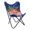 Homeroots 26" Blue And Black Tropical Butterfly Chair 556462 - alternate 8