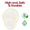 Smarty Had A Party 10.25" White with Gold Antique Floral Round Disposable Plastic Dinner Plates (120 Plates), 120PK 920WHG-CASE - alternate 10