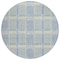 Homeroots 8' Denim Blue Green And Ivory Round Plaid Washable Indoor Outdoor Area Rug 597549 - alternate 6