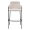 Homeroots Set of Two 30" Cream and Black Faux Shearling and Steel Bar Height Bar Chairs, 2PK 564997 - alternate 6