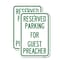 Signmission Parking Reserved for Guest Preacher, 12'' X 18'' 2 Signs, Heavy Gauge Aluminum, 2PK A-1218-2PACK-23387 - alternate 1