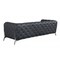 Homeroots 93" Dark Gray Italian Leather Chesterfield Sofa With Silver Legs 476529 - alternate 7